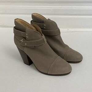 Rag & Bone Bone Harrow Booties in Stone Waxy Suede